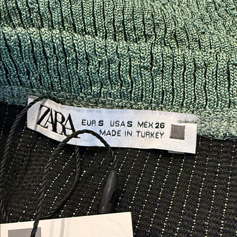Zara Size Small Metallic Green High-Waisted Bikini Bottoms NWTs - Picture 7 of 10